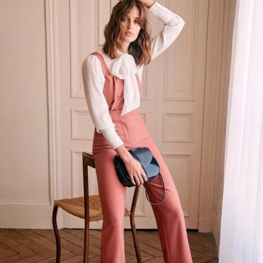 ARCHIVE SEZANE Sidonie Overalls in Rose (Retired circa 2020)